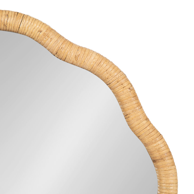 Bay Isle Home™ Scalloped Round Rattan Bathroom Mirror | Wayfair